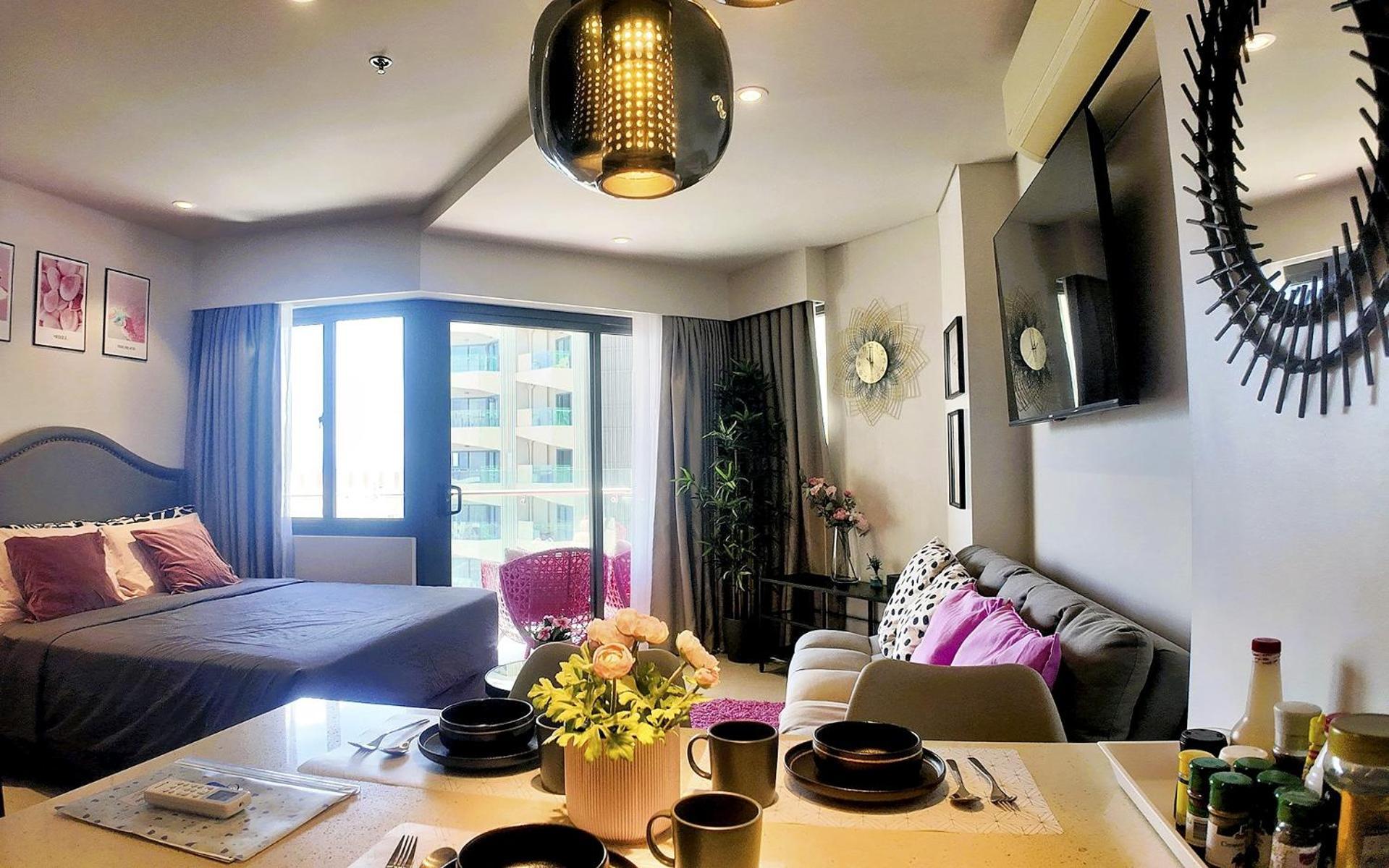 Dominiks Pink Dream Studio Balcony Ocean View Balcony Fast-Wifi At Tambuli Resort High Floor Lapu-Lapu City Eksteriør billede